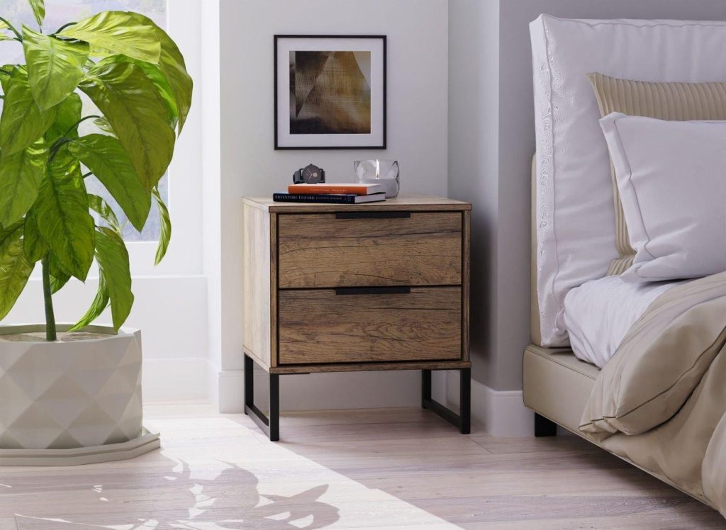 Dakota Bedside Table - Brown