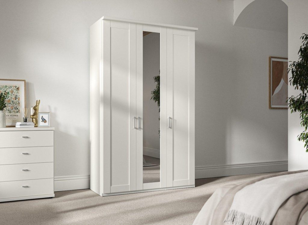 Dover 3-Door Wardrobe - White