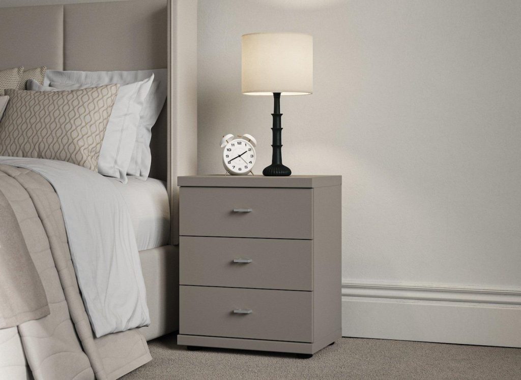 Dover 3-Drawer Bedside - Grey