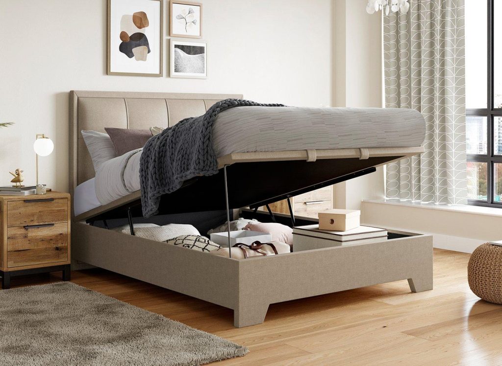 Hopkins Ottoman Bed Frame - 4'6 Double - Cream