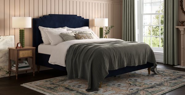 Wooster Bed  Navy Super King | Bed Sava