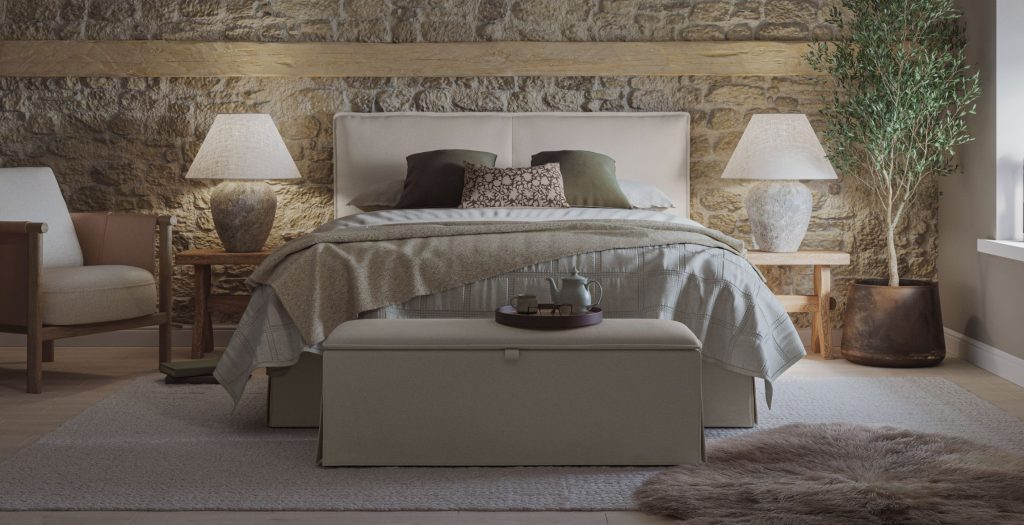 Orla Ottoman Bed - Natural, Double