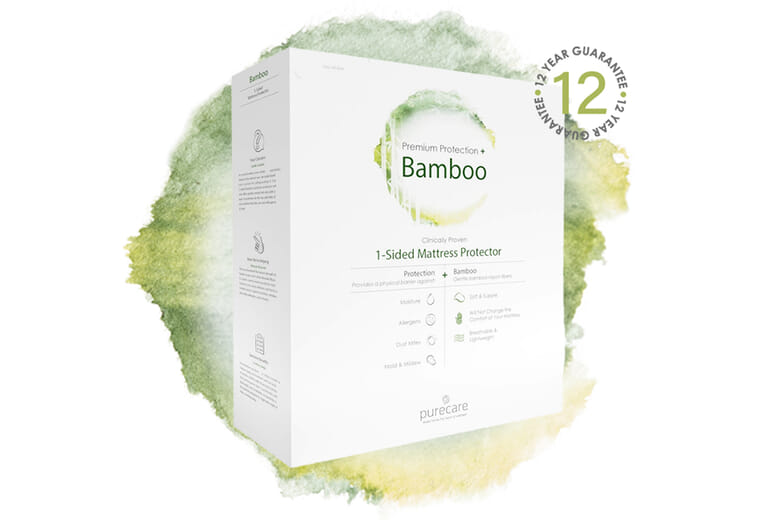 Purecare Waterproof Bamboo Mattress Protector, Double