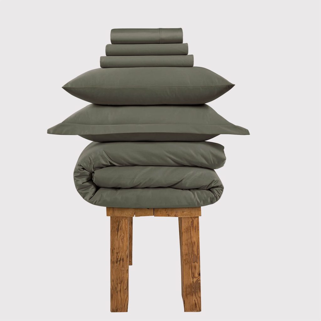300 Thread Count Percale Peaceful Empress Bedding Set - Sage Green, Super King / Sage Green