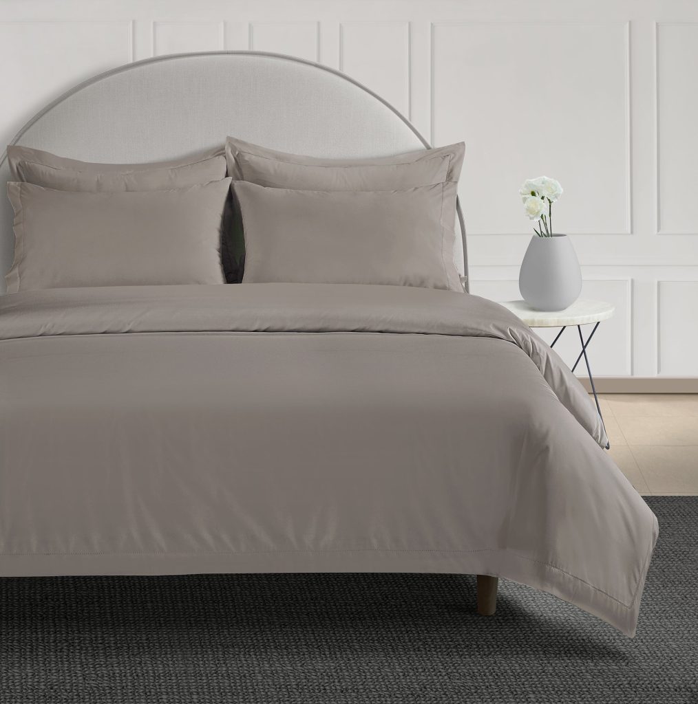 300 Thread Count Brookshire Percale Duvet Cover - Simply Taupe, Super King / Taupe