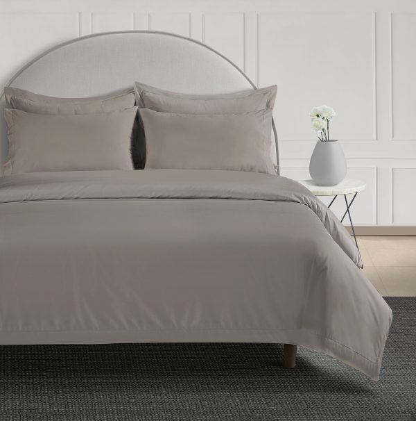 300 Thread Count Brookshire Percale Duvet Cover  Simply Taupe Single  Taupe | Bed Sava