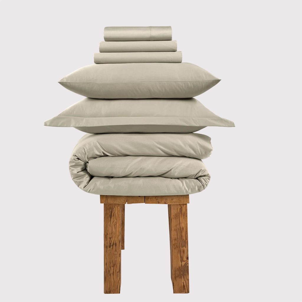 300 Thread Count Percale Peaceful Empress Bedding Set - Oatmeal, Super King / Oatmeal