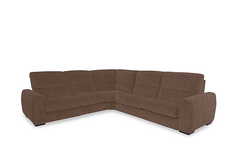 Flex Fabric Large Right Hand Facing Corner Sofa Bed with Storage Arm - Hazelnut