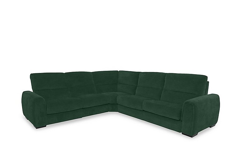 Flex Fabric Large Left Hand Facing Corner Sofa Bed with Storage Arm - Emerald Green