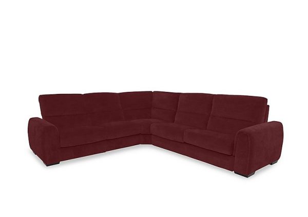 Flex Fabric Large Left Hand Facing Corner Sofa Bed with Storage Arm  Burgundy | Bed Sava