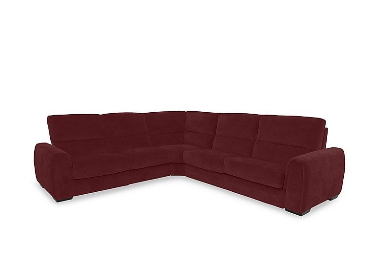 Flex Fabric Large Right Hand Facing Corner Sofa Bed with Storage Arm - Burgundy