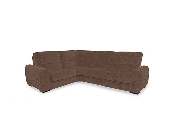 Flex Fabric Small Corner Sofa Bed with Storage Arm  Hazelnut | Bed Sava
