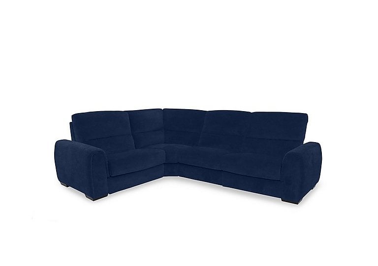 Flex Fabric Small Corner Sofa Bed with Storage Arm - Navy