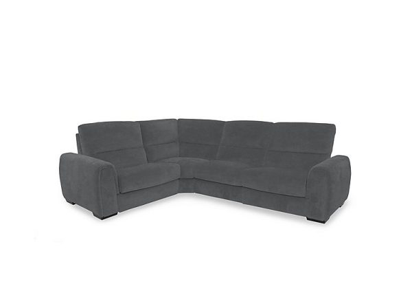 Flex Fabric Small Corner Sofa Bed with Storage Arm  R20 Pewter | Bed Sava