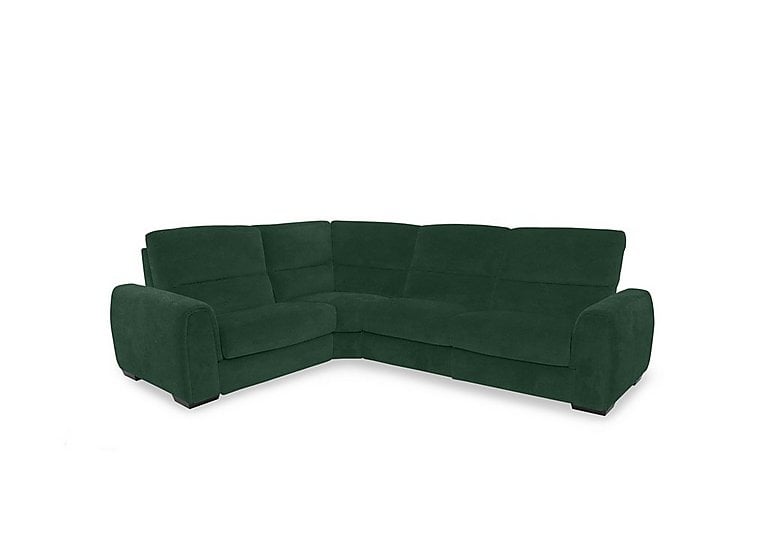 Flex Fabric Small Corner Sofa Bed with Storage Arm - Emerald Green