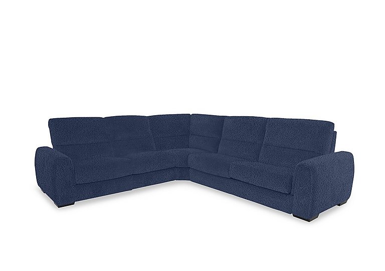 Flex Fabric Large Left Hand Facing Corner Sofa Bed with Power Recliner and Storage Arms - Blue