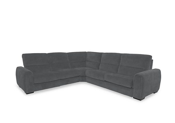 Flex Fabric Large Left Hand Facing Corner Sofa Bed with Power Recliner and Storage Arms  R20 Pewter | Bed Sava