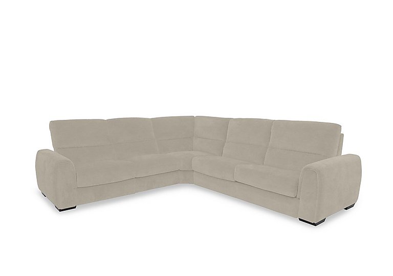 Flex Fabric Large Left Hand Facing Corner Sofa Bed with Power Recliner and Storage Arms - R32 Light Khaki