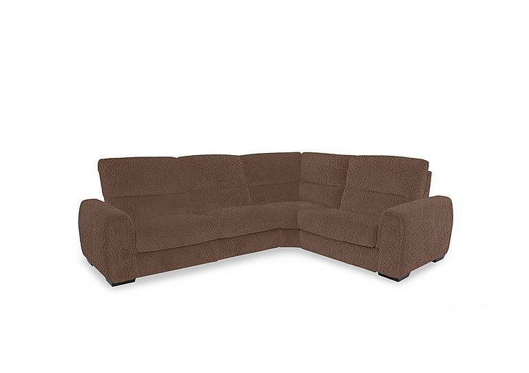 Flex Fabric Small Right Hand Facing Corner Sofa Bed with Power Recliner and Storage Arms  Hazelnut | Bed Sava