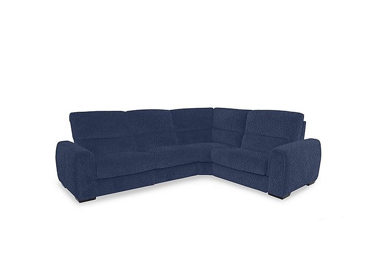 Flex Fabric Small Right Hand Facing Corner Sofa Bed with Power Recliner and Storage Arms - Blue