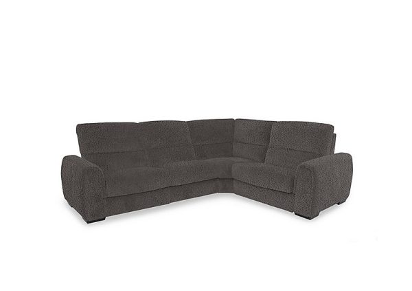 Flex Fabric Small Right Hand Facing Corner Sofa Bed with Power Recliner and Storage Arms  Dark Grey | Bed Sava