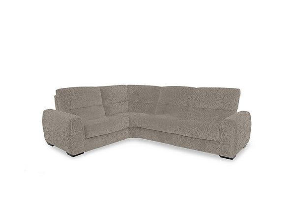 Flex Fabric Small Left Hand Facing Corner Sofa Bed with Power Recliner and Storage Arms  Silver | Bed Sava