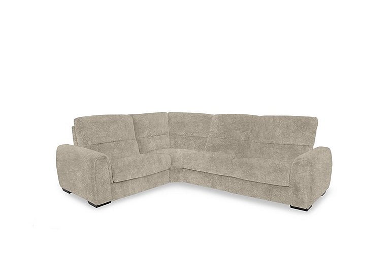 Flex Fabric Small Left Hand Facing Corner Sofa Bed with Power Recliner and Storage Arms - Cream