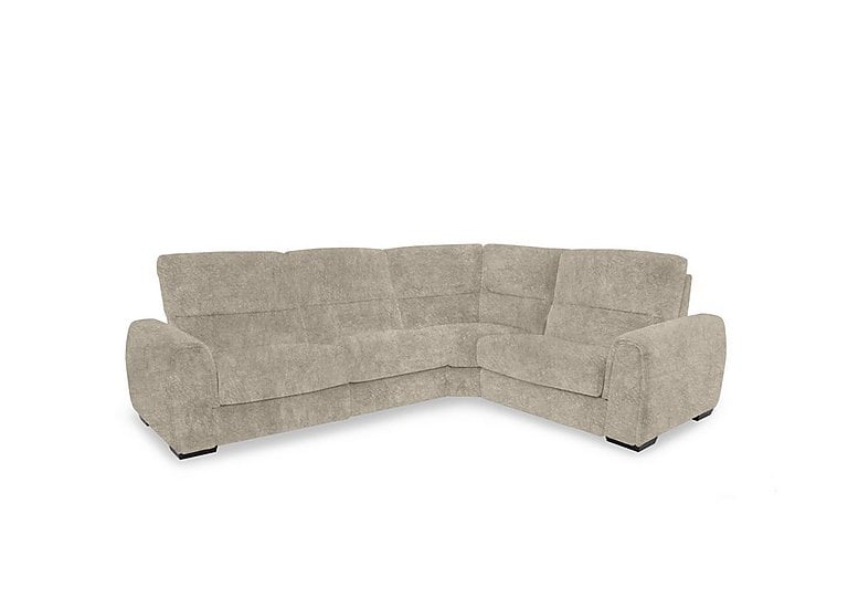 Flex Fabric Small Right Hand Facing Corner Sofa Bed with Power Recliner and Storage Arms - Cream