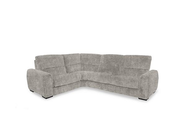 Flex Fabric Small Left Hand Facing Corner Sofa Bed with Power Recliner and Storage Arms  Grey | Bed Sava