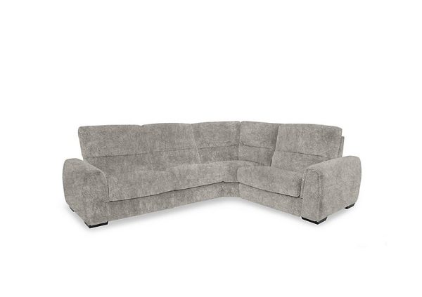 Flex Fabric Small Right Hand Facing Corner Sofa Bed with Power Recliner and Storage Arms  Grey | Bed Sava
