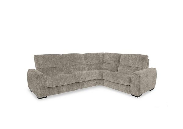 Flex Fabric Small Corner Sofa Bed with Power Recliner and Storage Arms  Mink | Bed Sava