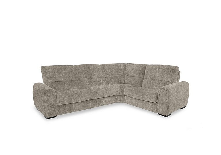 Flex Fabric Small Corner Sofa Bed with Power Recliner and Storage Arms - Mink