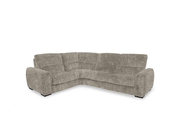 Flex Fabric Small Left Hand Facing Corner Sofa Bed with Power Recliner and Storage Arms  Mink | Bed Sava