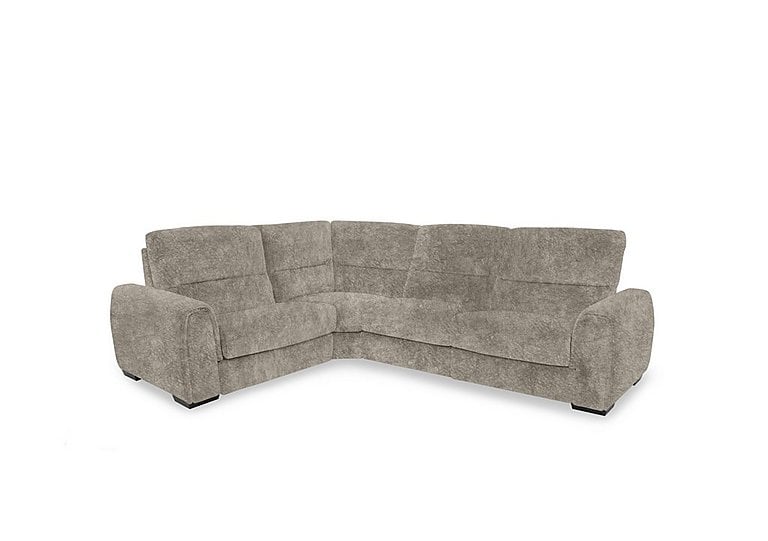 Flex Fabric Small Left Hand Facing Corner Sofa Bed with Power Recliner and Storage Arms - Mink