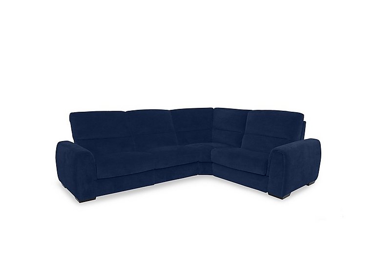 Flex Fabric Small Right Hand Facing Corner Sofa Bed with Power Recliner and Storage Arms  Navy | Bed Sava