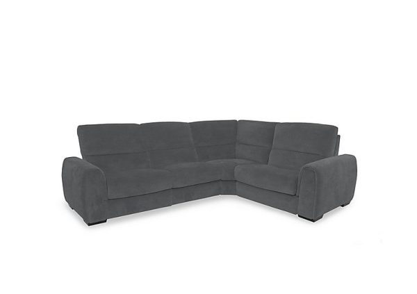Flex Fabric Small Right Hand Facing Corner Sofa Bed with Power Recliner and Storage Arms  R20 Pewter | Bed Sava