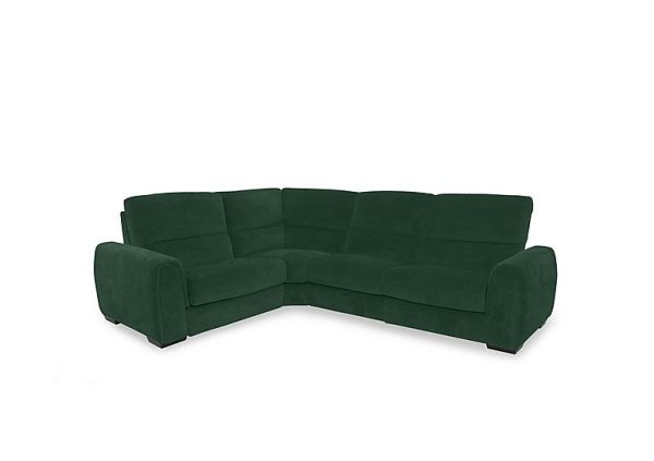 Flex Fabric Small Left Hand Facing Corner Sofa Bed with Power Recliner and Storage Arms  Emerald Green | Bed Sava