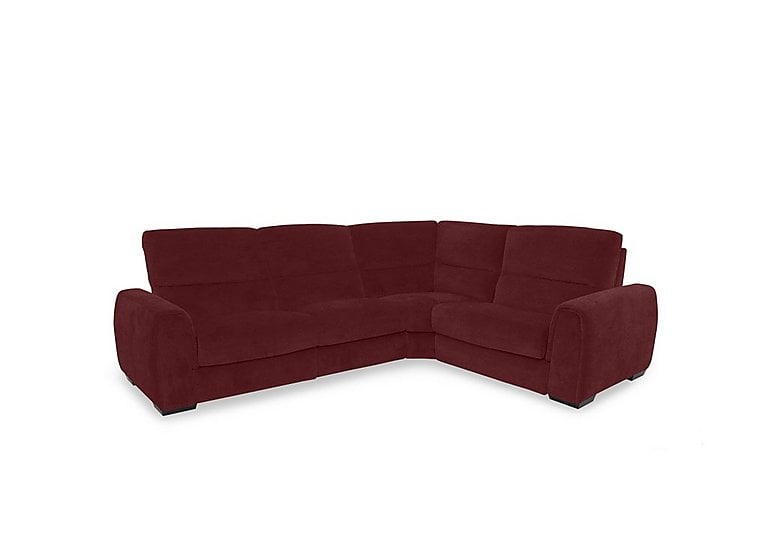 Flex Fabric Small Right Hand Facing Corner Sofa Bed with Power Recliner and Storage Arms - Burgundy