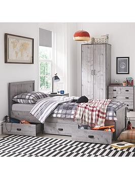 Very Home Jackson Single Storage Bed With Mattress Options (Buy And Save!) - Weathered Grey - Bed Frame With Premium Mattress