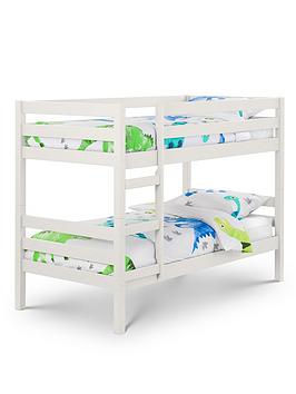 Julian Bowen Camden Bunk Bed With Spring Mattresses Option - White - Bed Frame With 2 Mattresses