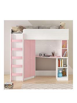 Very Home Miami Fresh High Sleeper Bed With Mattress Options (Buy And Save!) - Pink - Bed Frame Only