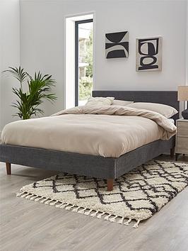 Very Home Porto Fabric Bed Frame With Mattress Options (Buy & Save!) - Dark Grey - Fsc&Reg; Certified