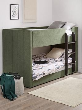 Very Home Panelled Bunk Bed With Mattress Options (Buy & Save!) - Winter Moss - Bunk Bed Frame With 2 Standard Mattresses