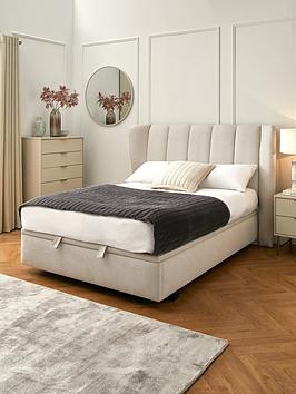 Very Home Jasper Lift Up Storage Bed Frame With Mattress Options (Buy & Save!) - Ivory