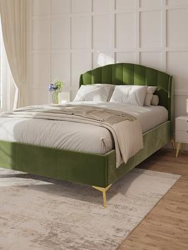 Gfw Pettine End Lift Up Ottoman Storage Bed With Sleepycastle Mattress Options (Buy & Save!) - Green - Bed Frame Only