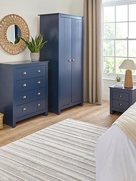 Very Home Atlanta 3 Piece Package - 3 Door Wardrobe, 4 Drawer Chest And 2 Drawer Bedside Chest - Navy