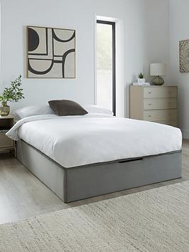 Very Home Duncan End Lift Up Storage Ottoman Bed With Mattress Options (Buy & Save!) - Grey - Bed Frame With Memory Mattress