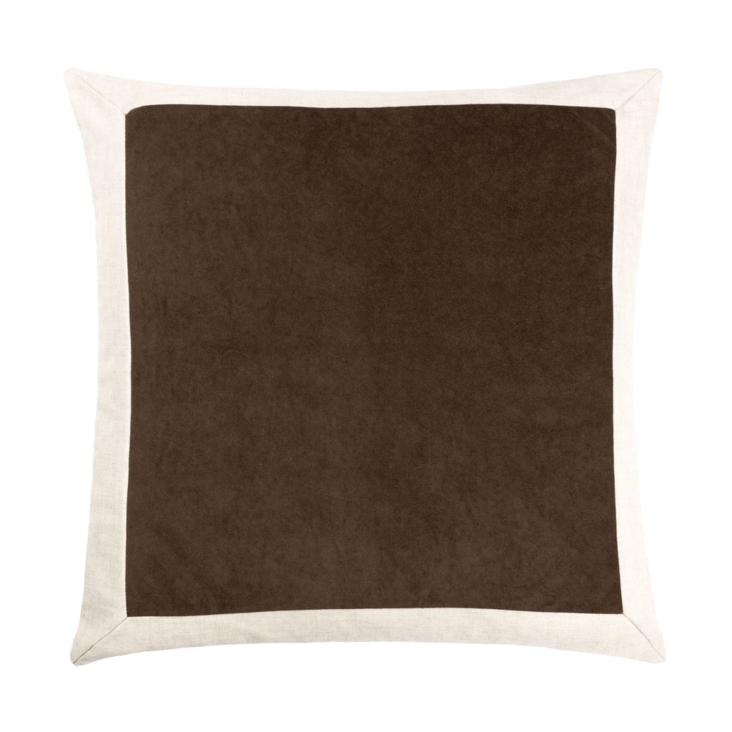 Linen Velvet Cushion - Mole