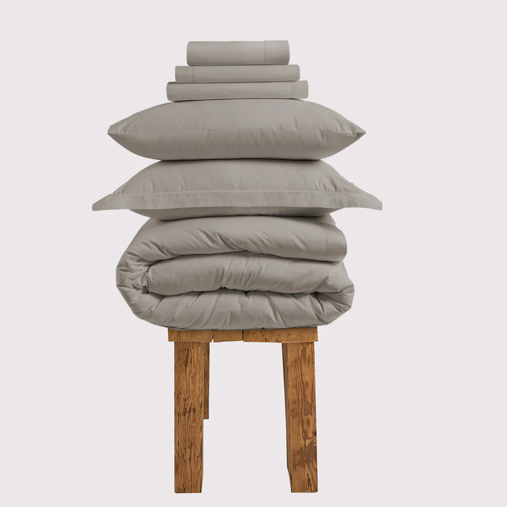 300 Thread Count Percale Brookshire Bedding Set - Simply Taupe, Single / Simply Taupe