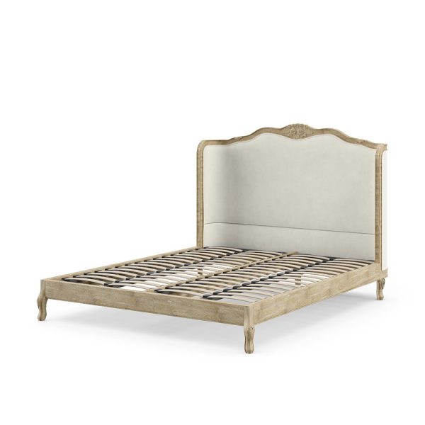 Versailles Linen Bed  Natural  Weathered Oak Double | Bed Sava